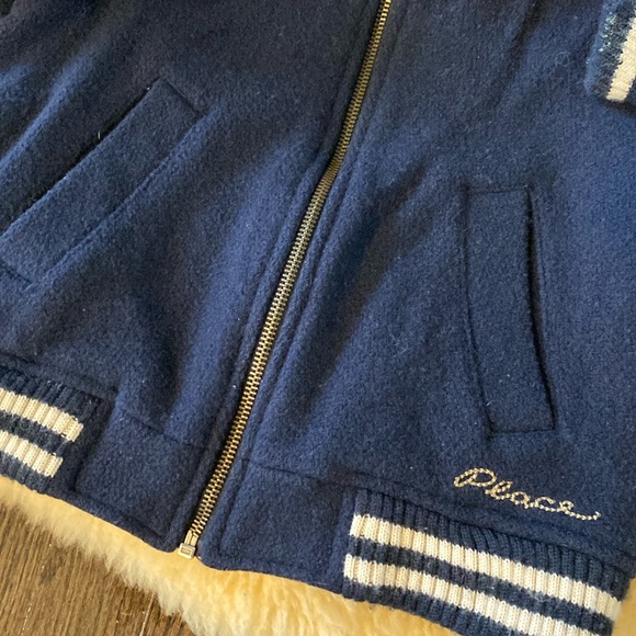 Children’s Place Wool Varsity Bomber Jacket Size Small (5/6) - Picture 6 of 7